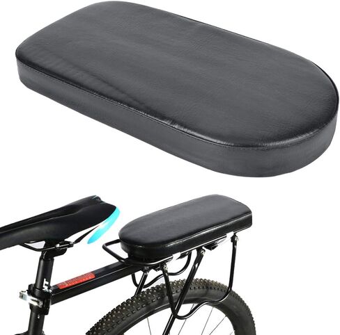 Bicycle Manned Cushion, PU Soft Ergonomic Bike Rear Saddle Mountain Bike Back Shelf Seat for School Sports Trail Riding Black in Saudi Arabia