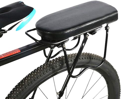 Bicycle Manned Cushion, PU Soft Ergonomic Bike Rear Saddle Mountain Bike Back Shelf Seat for School Sports Trail Riding Black in Saudi Arabia