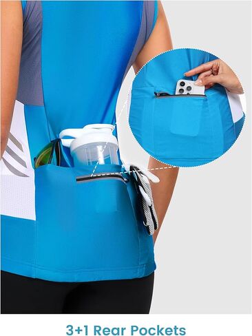 Little Donkey Andy Women's Half Zip Breathable Cycling Vests Reflective Sleeveless Jerseys Shirts Running 4 Rear Pockets in Kuwait