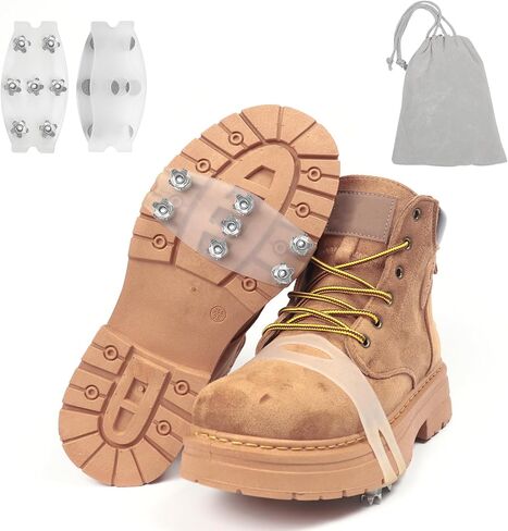 7-Spike Flexible Ice Cleats for Shoes & Boots,Translucent Anti-Slip Traction Cleats for Snow & Ice, Easy Step-in Design,Portable Winter Crampons in Saudi Arabia