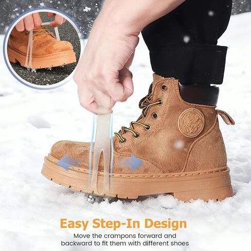 7-Spike Flexible Ice Cleats for Shoes & Boots,Translucent Anti-Slip Traction Cleats for Snow & Ice, Easy Step-in Design,Portable Winter Crampons in Saudi Arabia