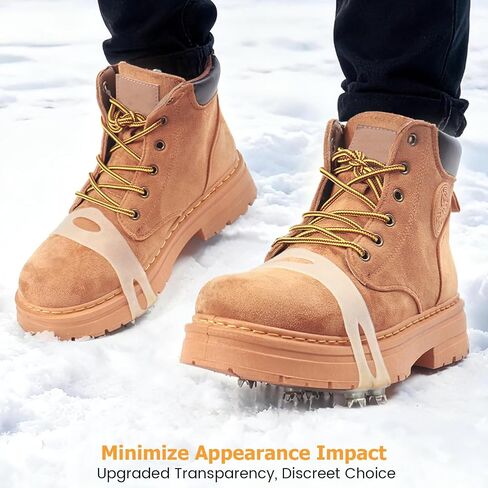 7-Spike Flexible Ice Cleats for Shoes & Boots,Translucent Anti-Slip Traction Cleats for Snow & Ice, Easy Step-in Design,Portable Winter Crampons in Saudi Arabia