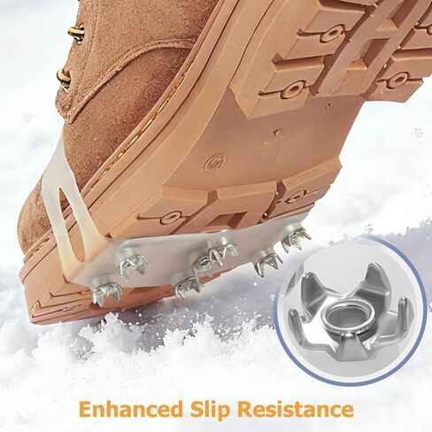 7-Spike Flexible Ice Cleats for Shoes & Boots,Translucent Anti-Slip Traction Cleats for Snow & Ice, Easy Step-in Design,Portable Winter Crampons in Saudi Arabia