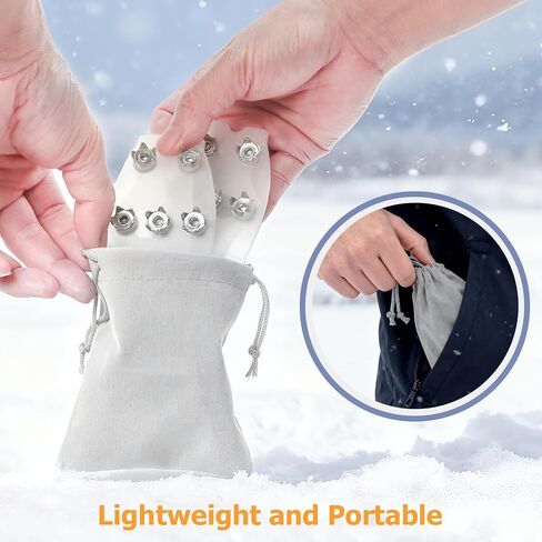 7-Spike Flexible Ice Cleats for Shoes & Boots,Translucent Anti-Slip Traction Cleats for Snow & Ice, Easy Step-in Design,Portable Winter Crampons in Saudi Arabia