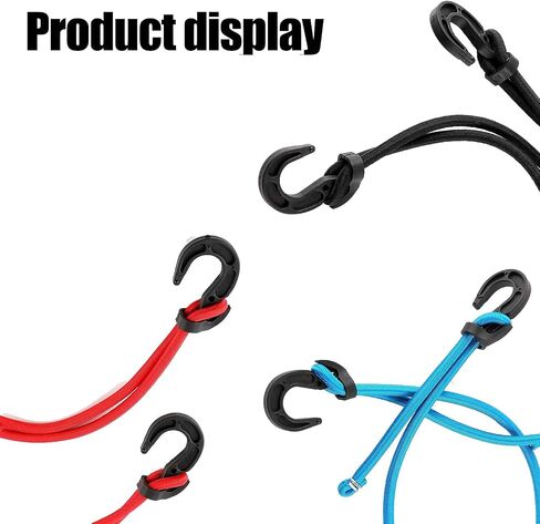 10PCS Elastic Cord Tie Hooks Luggage Accessories Adjustable Hooks Plastic Elastic Cord Hooks for Elastic Training Kayaking Rowing Camping Black in Saudi Arabia