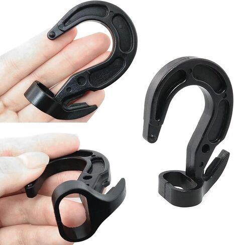 10PCS Elastic Cord Tie Hooks Luggage Accessories Adjustable Hooks Plastic Elastic Cord Hooks for Elastic Training Kayaking Rowing Camping Black in Saudi Arabia