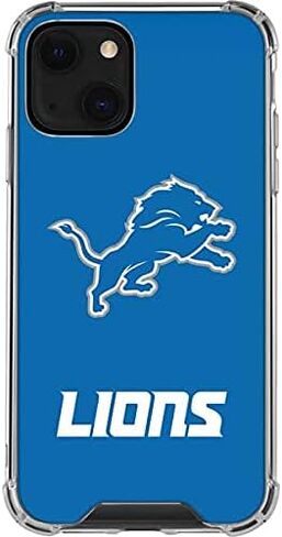 Skinit Clear Phone Case Compatible with iPhone 13 - Officially Licensed NFL Detroit Lions Distressed Design in Saudi Arabia