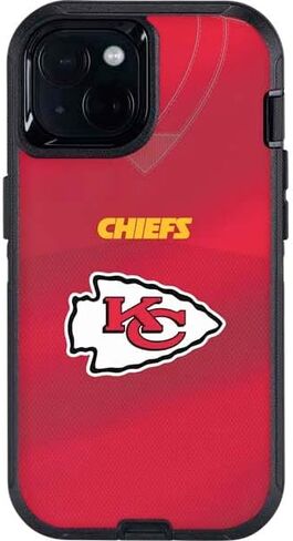 Skinit Decal Phone Skin Compatible with OtterBox Defender iPhone 13 - Officially Licensed NFL Kansas City Chiefs Team Jersey Design in Saudi Arabia