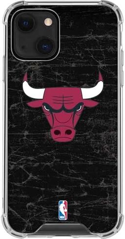 حافظة هاتف Skinit الشفافة متوافقة مع iPhone 14 - تصميم أسود مرخص رسميًا من NBA Chicago Bulls in Saudi Arabia