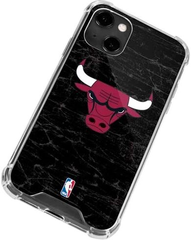 حافظة هاتف Skinit الشفافة متوافقة مع iPhone 14 - تصميم أسود مرخص رسميًا من NBA Chicago Bulls in Saudi Arabia