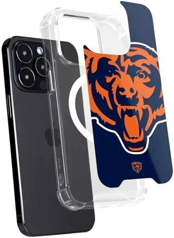 حافظة هاتف Skinit متوافقة مع MagSafe iPhone 15 Pro - تصميم شعار كبير مرخص رسميًا من NFL Chicago Bears in Saudi Arabia