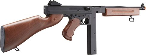 Airsoft Tommy Thompson Submachine Gun WW2 Chicago Typewriter Full Auto Electric SMG AEG with Extra Drum Magazines, Battery and Charger in Kuwait