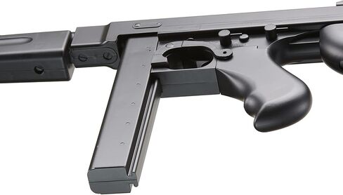 آلة كاتبة Airsoft Tommy Thompson Submachine Gun WW2 Chicago الآلة الكاتبة الكهربائية الكاملة SMG AEG مع مجلات طبلة إضافية وبطارية وشاحن in Kuwait