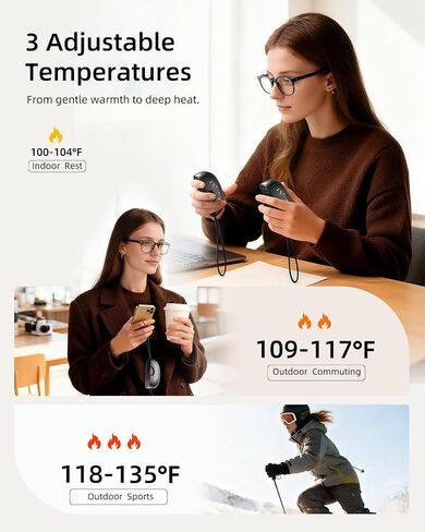 Magnetic Hand Warmers Rechargeable 2 Pack,10000mAh Electric Glove Heater Handwarmers with Flashlight, UL Certified, Men Women Gifts for Christmas, Birthday, Winter Hunting Camping Essentials in Saudi Arabia