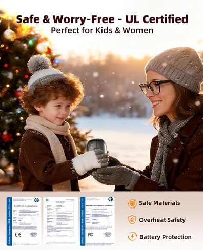 Magnetic Hand Warmers Rechargeable 2 Pack,10000mAh Electric Glove Heater Handwarmers with Flashlight, UL Certified, Men Women Gifts for Christmas, Birthday, Winter Hunting Camping Essentials in Saudi Arabia