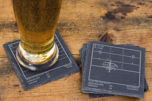 Greatest Bears Plays: Slate Coasters (Set of 4) | Iconic Chicago Football Moments | Unique Gift for Sports Fans in Saudi Arabia