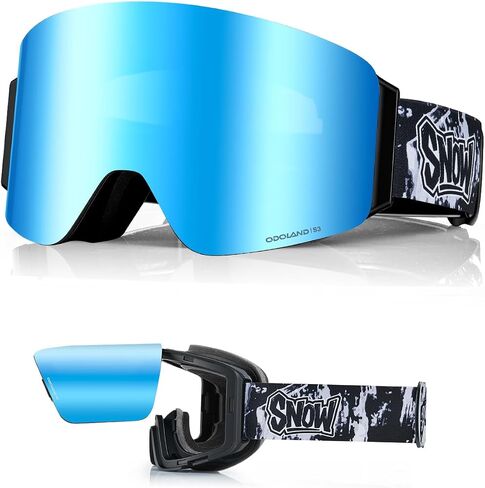 Odoland Flip-Up Ski Goggles for Men Women, Flip-Up Snow Snowboard Goggles Reflective Lens for Instant Defogging in Saudi Arabia