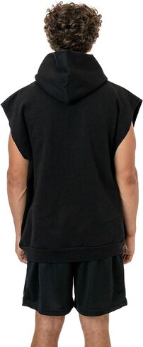 سترة بغطاء رأس من الصوف الثقيل بدون أكمام من LOS ANGELES APPAREL HF08 - نمط دافئ للجنسين، صنع في الولايات المتحدة الأمريكية in Kuwait