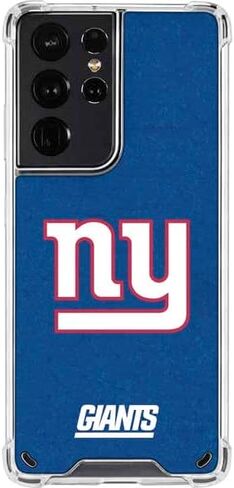 Skinit Clear Phone Case Compatible with Galaxy S21 Ultra 5G - Officially Licensed NFL New York Giants Distressed Design in Saudi Arabia
