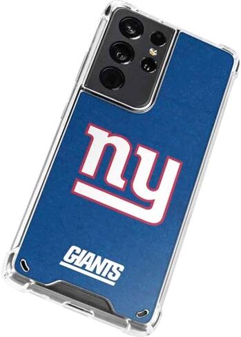 Skinit Clear Phone Case Compatible with Galaxy S21 Ultra 5G - Officially Licensed NFL New York Giants Distressed Design in Saudi Arabia