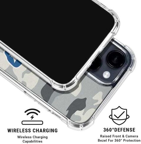 Skinit Clear Phone Case Compatible with iPhone 15 - Officially Licensed NFL Buffalo Bills Camo Design in Saudi Arabia