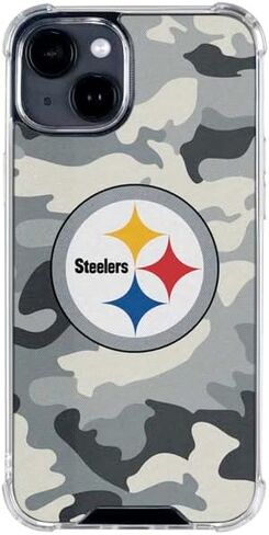 حافظة هاتف Skinit الشفافة متوافقة مع iPhone 14 - تصميم مموه مرخص رسميًا من NFL Pittsburgh Steelers in Saudi Arabia