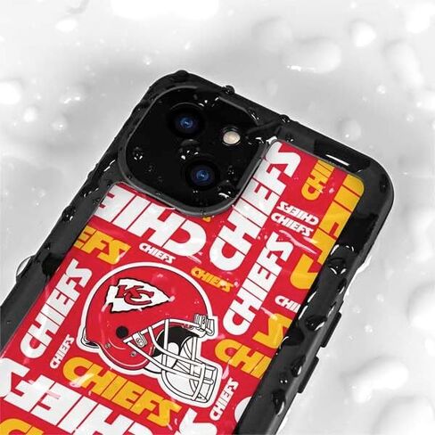 Skinit Waterproof Phone Case Compatible with iPhone 15 Plus - Officially Licensed NFL Kansas City Chiefs Red Blast Design in Saudi Arabia
