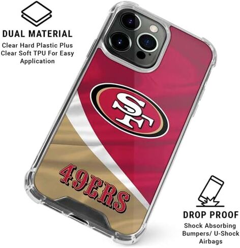 حافظة هاتف Skinit الشفافة متوافقة مع iPhone 15 Pro - تصميم مرخص رسميًا من NFL San Francisco 49ers in Saudi Arabia