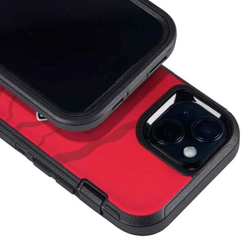 ملصق هاتف Skinit متوافق مع OtterBox Defender iPhone 15 Plus - تصميم رؤية مزدوجة مرخص رسميًا من NFL Kansas City Chiefs in Saudi Arabia