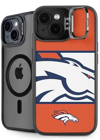 حافظة هاتف Skinit Kickstand متوافقة مع iPhone 14 - تصميم كتلة منطقة مرخص رسميًا من NFL Denver Broncos Zone in Saudi Arabia