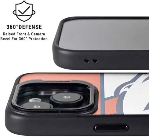 حافظة هاتف Skinit Kickstand متوافقة مع iPhone 14 - تصميم كتلة منطقة مرخص رسميًا من NFL Denver Broncos Zone in Saudi Arabia