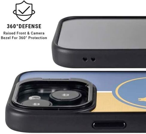 حافظة هاتف Skinit Kickstand متوافقة مع iPhone 14 Plus - تصميم طباعة حيوانات سوداء مرخص رسميًا من NBA Golden State Warriors in Saudi Arabia