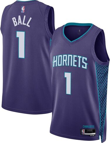 قميص LaMelo Ball Charlotte Hornets NBA للأطفال الشباب 8-20 إصدار بيان أرجواني من Swingman Jersey in Saudi Arabia
