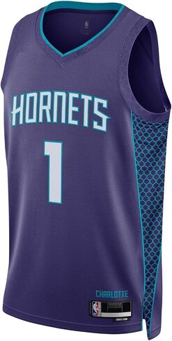 قميص LaMelo Ball Charlotte Hornets NBA للأطفال الشباب 8-20 إصدار بيان أرجواني من Swingman Jersey in Saudi Arabia