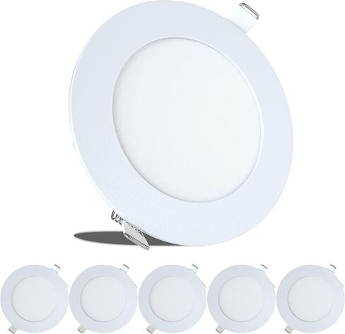 LeisureLED 5 Pack RV Boat Recessed Ceiling Light 480 Lumen Super Slim LED لوحة ضوء DC 12V 4.75 "6W مصابيح ألومنيوم كاملة، (أبيض بارد) in Saudi Arabia