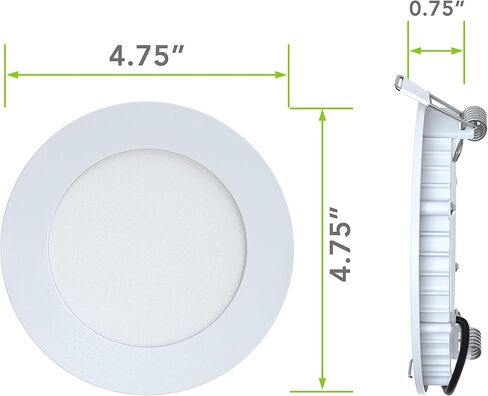 LeisureLED 5 Pack RV Boat Recessed Ceiling Light 480 Lumen Super Slim LED لوحة ضوء DC 12V 4.75 "6W مصابيح ألومنيوم كاملة، (أبيض بارد) in Saudi Arabia