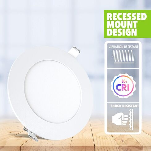 LeisureLED 5 Pack RV Boat Recessed Ceiling Light 480 Lumen Super Slim LED لوحة ضوء DC 12V 4.75 "6W مصابيح ألومنيوم كاملة، (أبيض بارد) in Saudi Arabia