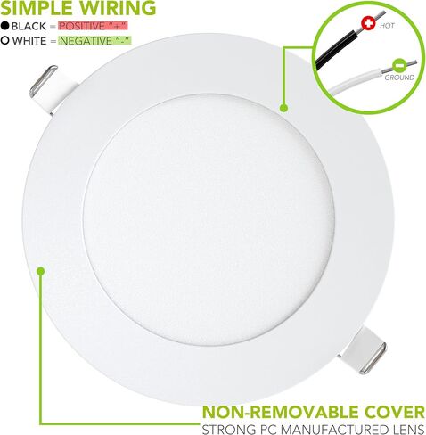 LeisureLED 5 Pack RV Boat Recessed Ceiling Light 480 Lumen Super Slim LED لوحة ضوء DC 12V 4.75 "6W مصابيح ألومنيوم كاملة، (أبيض بارد) in Saudi Arabia