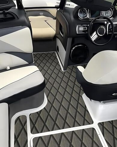 KXKZREN EVA رغوة قارب الأرضيات ورقة التزيين 6 مم سميكة الماس المضادة للانزلاق الأرضيات البحرية حصيرة ذاتية اللصق سطح السفينة لباس قارب يخت قارب RV تبريد قمم، 47.2 "× 94.5" / 27.6 "× 74.8" in Kuwait