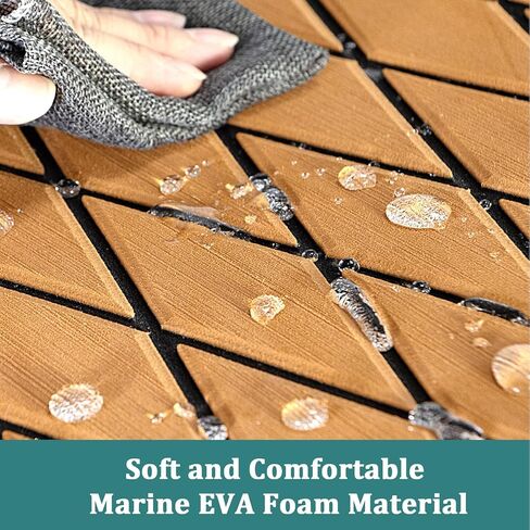 KXKZREN EVA رغوة قارب الأرضيات ورقة التزيين 6 مم سميكة الماس المضادة للانزلاق الأرضيات البحرية حصيرة ذاتية اللصق سطح السفينة لباس قارب يخت قارب RV تبريد قمم، 47.2 "× 94.5" / 27.6 "× 74.8" in Kuwait