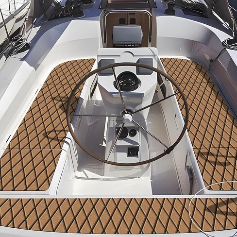 KXKZREN EVA رغوة قارب الأرضيات ورقة التزيين 6 مم سميكة الماس المضادة للانزلاق الأرضيات البحرية حصيرة ذاتية اللصق سطح السفينة لباس قارب يخت قارب RV تبريد قمم، 47.2 "× 94.5" / 27.6 "× 74.8" in Kuwait