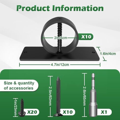 10packs 2inch Black Boat Anchor Rope Holder Set,Rope Support Holder,for Hemp Rope Fencing,Deck Railing in Saudi Arabia