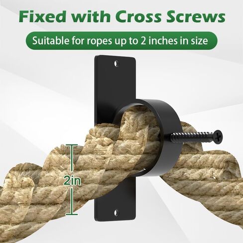 10packs 2inch Black Boat Anchor Rope Holder Set,Rope Support Holder,for Hemp Rope Fencing,Deck Railing in Saudi Arabia