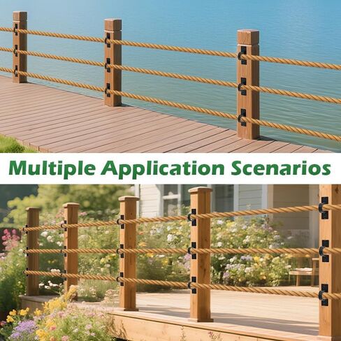 10packs 2inch Black Boat Anchor Rope Holder Set,Rope Support Holder,for Hemp Rope Fencing,Deck Railing in Saudi Arabia