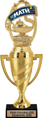 Crown Awards Math Trophy, 14" Gold Cup Mathematics Trophies with Free Personalization Prime in Saudi Arabia