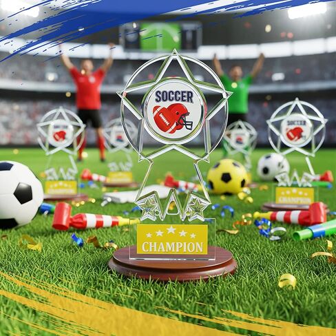 مجموعة كأس البطل المكونة من 16 قطعة - جوائز وجوائز فائزة من الأكريليك الشفاف للمسابقات الرياضية والهدايا التذكارية والديكورات in Kuwait