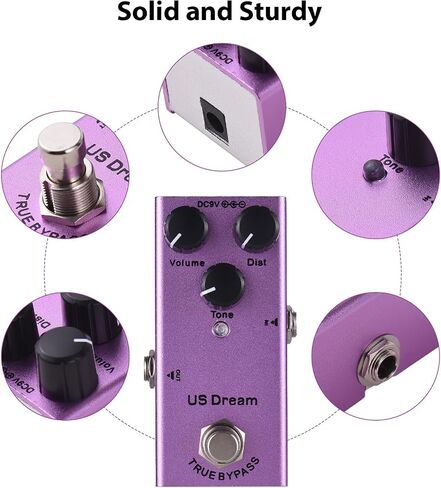 Guitar Effects Pedal Metal Distortion Pedal,High Gain Tone,True Bypass,Voice Controls,Aluminum Casing,Effortlessly Adjustable with 6.35mm Interface in Saudi Arabia