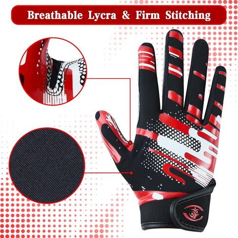 Shooting Stars Series Kids Football Gloves - Youth Sticky Receiver Glove with Excellent Grip, Breathable & Strechy, Best Gift for Boys, Girls, Football Fans in Saudi Arabia