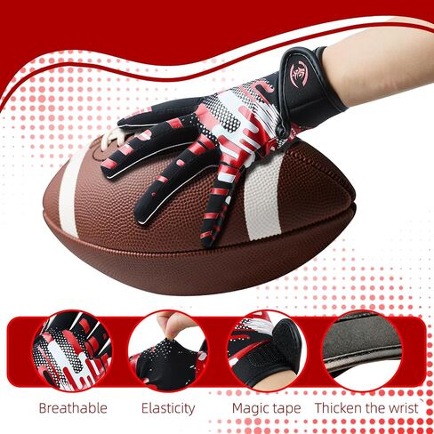 Shooting Stars Series Kids Football Gloves - Youth Sticky Receiver Glove with Excellent Grip, Breathable & Strechy, Best Gift for Boys, Girls, Football Fans in Saudi Arabia