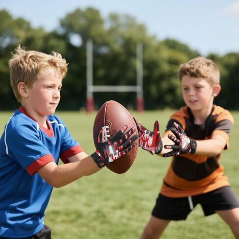 Shooting Stars Series Kids Football Gloves - Youth Sticky Receiver Glove with Excellent Grip, Breathable & Strechy, Best Gift for Boys, Girls, Football Fans in Saudi Arabia